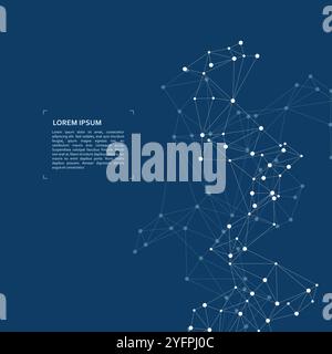Node molecule structure. Geometric modern technology concept. Science vector background. Business network concept illustration Stock Vector