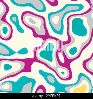 Vector illustration. Modern style abstraction with composition made various rounded shapes color Stock Vector