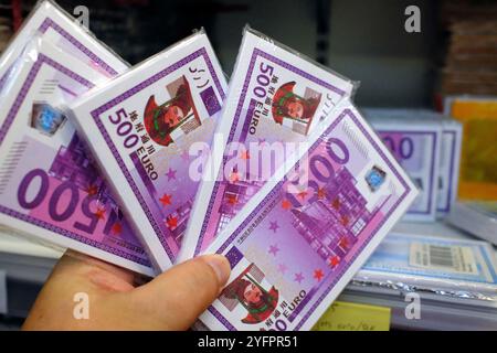 Hell Bank Notes, joss paper burned for Chinese ancestor veneration during Hungry Ghost Festival. Stock Photo