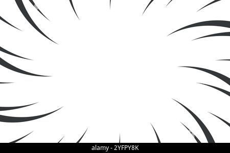 Cartoon halftone line. Comic lines. Concentrated frames. Superhero hero. Stock Vector