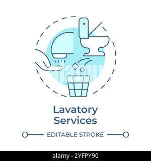 Lavatory services soft blue concept icon Stock Vector