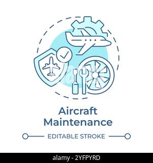 Aircraft maintenance soft blue concept icon Stock Vector