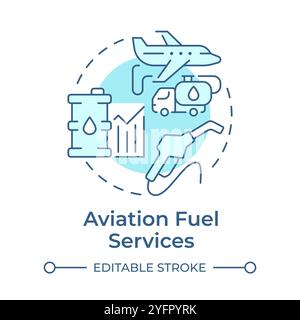 Aviation fuel services soft blue concept icon Stock Vector