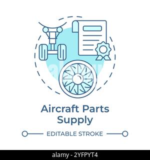 Aircraft parts supply soft blue concept icon Stock Vector