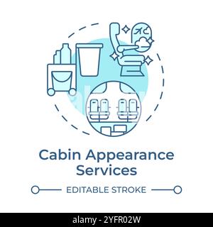 Cabin appearance services soft blue concept icon Stock Vector