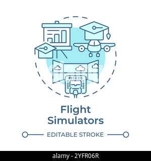Flight simulators soft blue concept icon Stock Vector