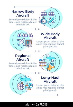 Airplane different types infographic vertical sequence Stock Vector