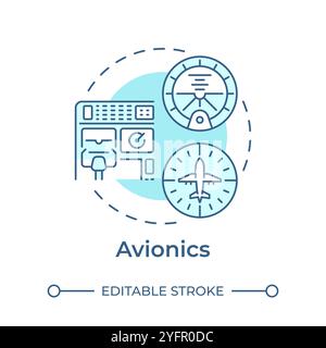Avionics soft blue concept icon Stock Vector