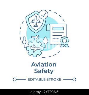 Aviation safety soft blue concept icon Stock Vector