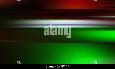 Abstract blurred background - horizontal parallel stripes green, gray, black, red. Web banner. Stock Photo