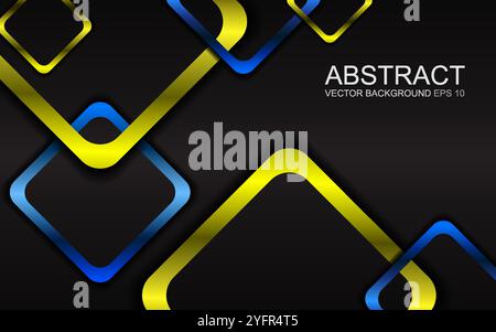 geometric abstract background overlapping layers on space with rounded rhombus effect decoration Stock Vector