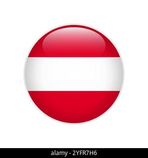 Austria flag on button Stock Vector