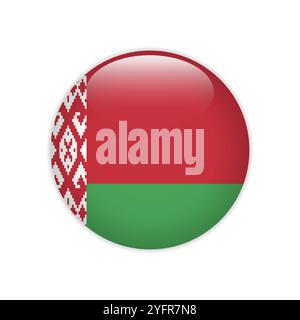 Belarus flag on button Stock Vector