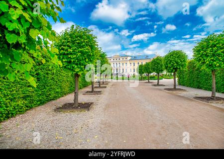 Bauska, Latvia - July 12, 2017: Rundale palace in Latvia. The palace is located near the city Bauska. It is made in baroque style. Stock Photo