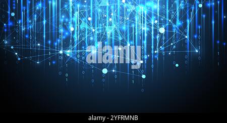 Big Data futuristic, technology light design. Vector datum digital background. Illustration innovation of data system. Hand drawn illustration. Stock Vector