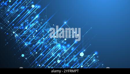 Big Data futuristic, technology light design. Vector datum digital background. Illustration innovation of data system. Hand drawn illustration. Stock Vector