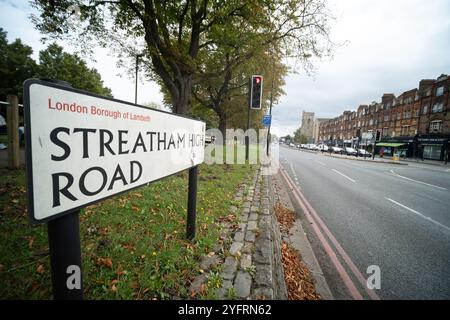 LONDON- SEPTEMBER 24, 2024: Streatham High Road street sign. Long high street road of shops in SW16 south west London Stock Photo