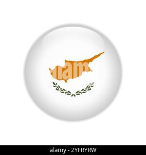 Cyprus flag on button Stock Vector