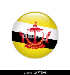 Brunei flag on button Stock Vector