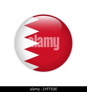 Bahrain flag on button Stock Vector