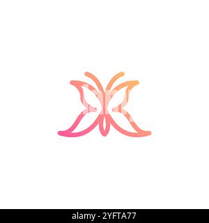 Minimal Butterfly line logo design. butterfly icon Stock Vector