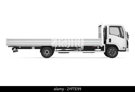 Flatbed Truck Isolated Stock Photo