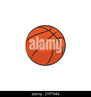 Orange ball for basketball game. Sports equipment. Vector illustration. Stock Vector