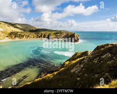 Lulworth Cove on the Jurassic Coast in Dorset. Stock Photo