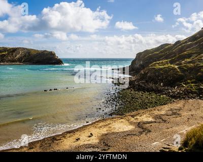 Lulworth Cove on the Jurassic Coast in Dorset. Stock Photo