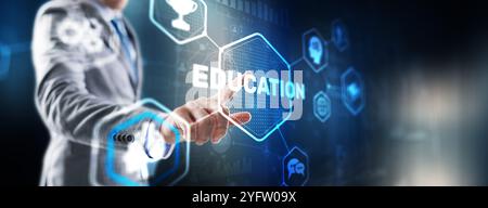 E-learning Education Webinar Online concept. Business Technology Stock Photo