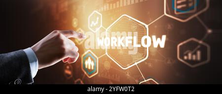 Automation of business workflows. Work process Stock Photo