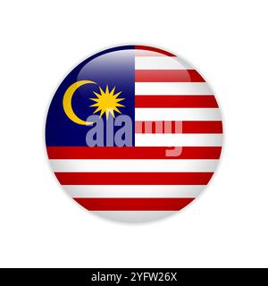 Malaysia flag on button Stock Vector