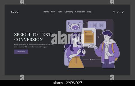 AI Accessibility concept. Illustration showing AI assisting with speech-to-text conversion for disabled users. Technology enhancing communication. Vector illustration. Stock Vector