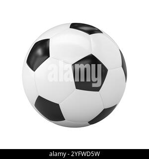 Classic soccer ball rotating on transparent background 3d Stock Photo