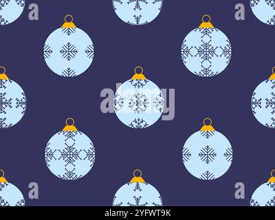 Christmas balls seamless pattern. Christmas Tree Balls is decorated with snowflakes patterns. Christmas Tree Balls. Xmas design for wrappers, covers, Stock Vector