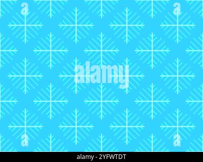 Snowflakes seamless pattern. Winter background with geometric snowflakes of different shapes. Christmas and New Year design for wallpaper, wrappers an Stock Vector