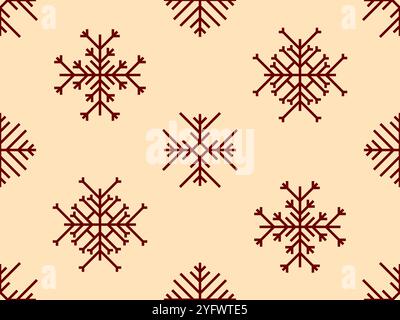 Snowflakes seamless pattern. Winter background with geometric snowflakes of different shapes. Christmas and New Year design for wallpaper, wrappers an Stock Vector