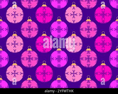 Christmas balls seamless pattern. Christmas Tree Balls is decorated with snowflakes patterns. Christmas Tree Balls. Xmas design for wrappers, covers, Stock Vector