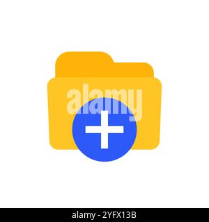create new folder icon, flat vector Stock Vector