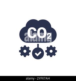 carbon management icon, reducing co2 emissions Stock Vector