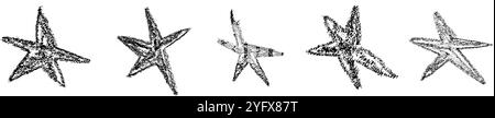 Spiky star scribble with irregular, pointy shape and abstract spark design. Sharp, random edges. Flat vector illustration isolated on white background Stock Vector