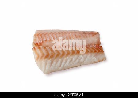 Pieces of raw cod fish isolated on white, set Stock Photo - Alamy