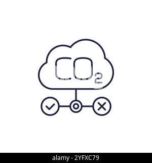 carbon management icon, reducing co2 gas emission Stock Vector