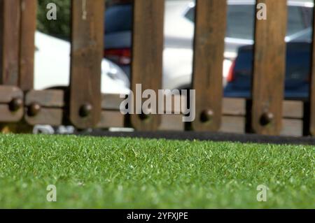 Artificial grass carpet Stock Photo