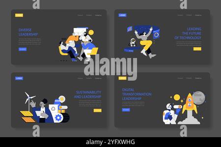 Women Leaders set. Showcasing diversity in leadership roles across ...