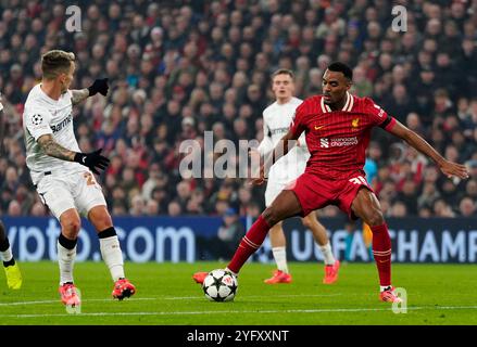 Alejandro Grimaldo of Bayer Leverkusen, during press conference the ...