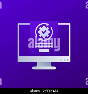 process completed vector design with icon Stock Vector