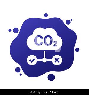 carbon management icon, reducing co2 gas emission Stock Vector