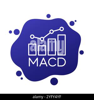 MACD trading indicator icon, line vector Stock Vector