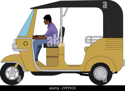 Auto rickshaw vehicle vector illustration Stock Vector